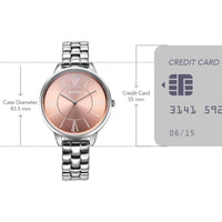 Titan Neo Quartz Analog Rose Gold Dial Silver Metal Strap Watch For Women