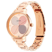 Titan Multicolored Dial Rose Gold Metal Strap Analog Watch for Women