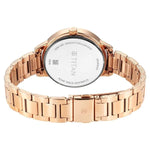 Titan Razzle Dazzle Quartz Analog Rose Gold Dial Stainless Steel Strap Watch For Women