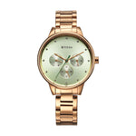 Titan Razzle Dazzle Quartz Analog with Day and Date Green Dial Rose Gold Stainless Steel Strap Watch For Women