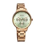 Titan Razzle Dazzle Quartz Analog with Day and Date Green Dial Rose Gold Stainless Steel Strap Watch For Women