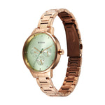Titan Razzle Dazzle Quartz Analog with Day and Date Green Dial Rose Gold Stainless Steel Strap Watch For Women