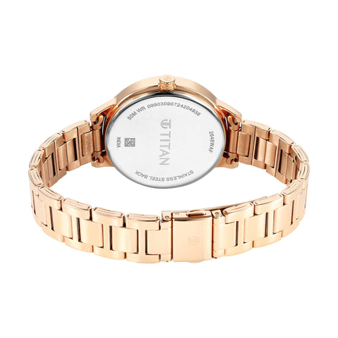 Titan Razzle Dazzle Quartz Analog with Day and Date Green Dial Rose Gold Stainless Steel Strap Watch For Women