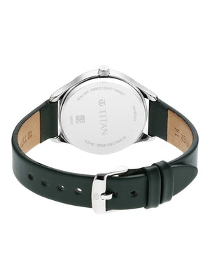 Titan Workwear Silver Dial Women Watch With Leather Strap