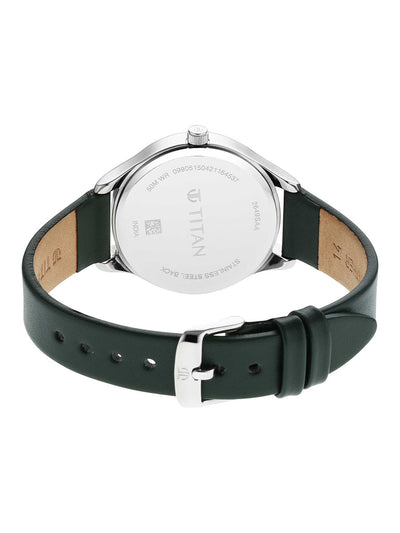 Titan Workwear Silver Dial Women Watch With Leather Strap