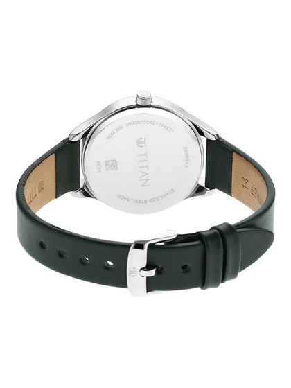 Titan Workwear Silver Dial Women Watch With Leather Strap