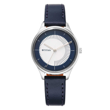 Titan Yin & Yang White Dial Analog Leather Strap Analog Watch for Women