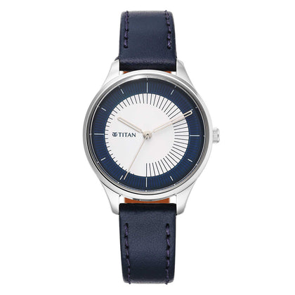Titan Yin & Yang White Dial Analog Leather Strap Analog Watch for Women