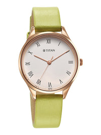 Titan Workwear Green Leather Strap watch for Women