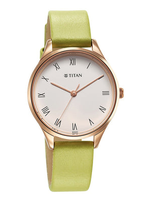 Titan Workwear Green Leather Strap watch for Women