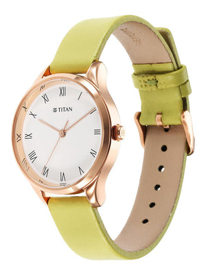 Titan Workwear Green Leather Strap watch for Women