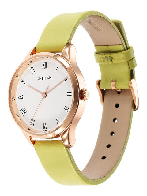 Titan Workwear Green Leather Strap watch for Women