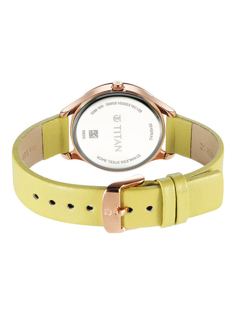 Titan Workwear Green Leather Strap watch for Women