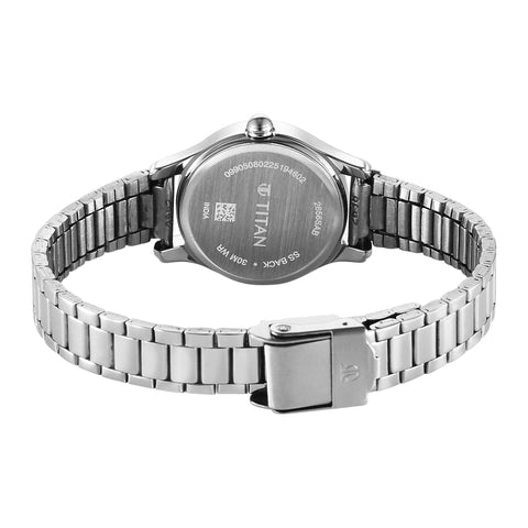 Titan Karishma Blue Dial Silver Stainless Steel Strap Analog Watch For Women