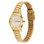 Titan Karishma Beige Dial Golden Stainless Steel Strap Analog Watch For Women