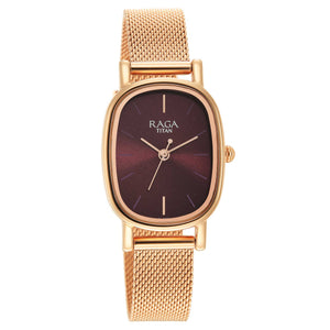 Titan Raga Viva Brown Dial Analog Stainless Steel Strap Watch for Women