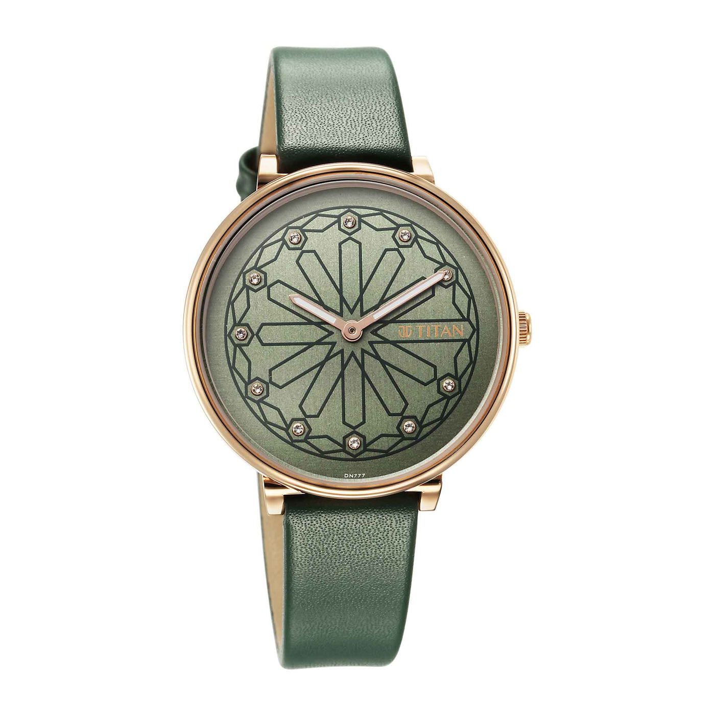 Titan Marhaba Silverwhite Dial Women Watch With Leather Strap