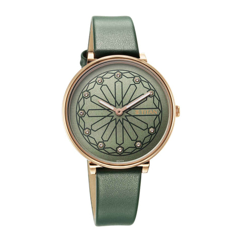 Titan Marhaba Silverwhite Dial Women Watch With Leather Strap