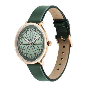 Titan Marhaba Silverwhite Dial Women Watch With Leather Strap