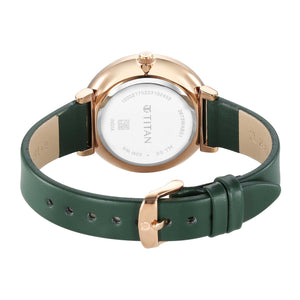 Titan Marhaba Silverwhite Dial Women Watch With Leather Strap