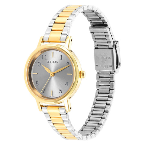 Titan Karishma Grey Dial Analog Stainless Steel Strap watch for Women