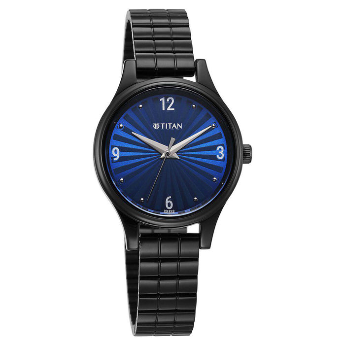 Titan Karishma Quartz Analog Blue Dial Black Stainless Steel Strap Watch For Women(2679NM02)