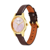 Titan Karishma Quartz Analog Pink Leather Strap for Women
