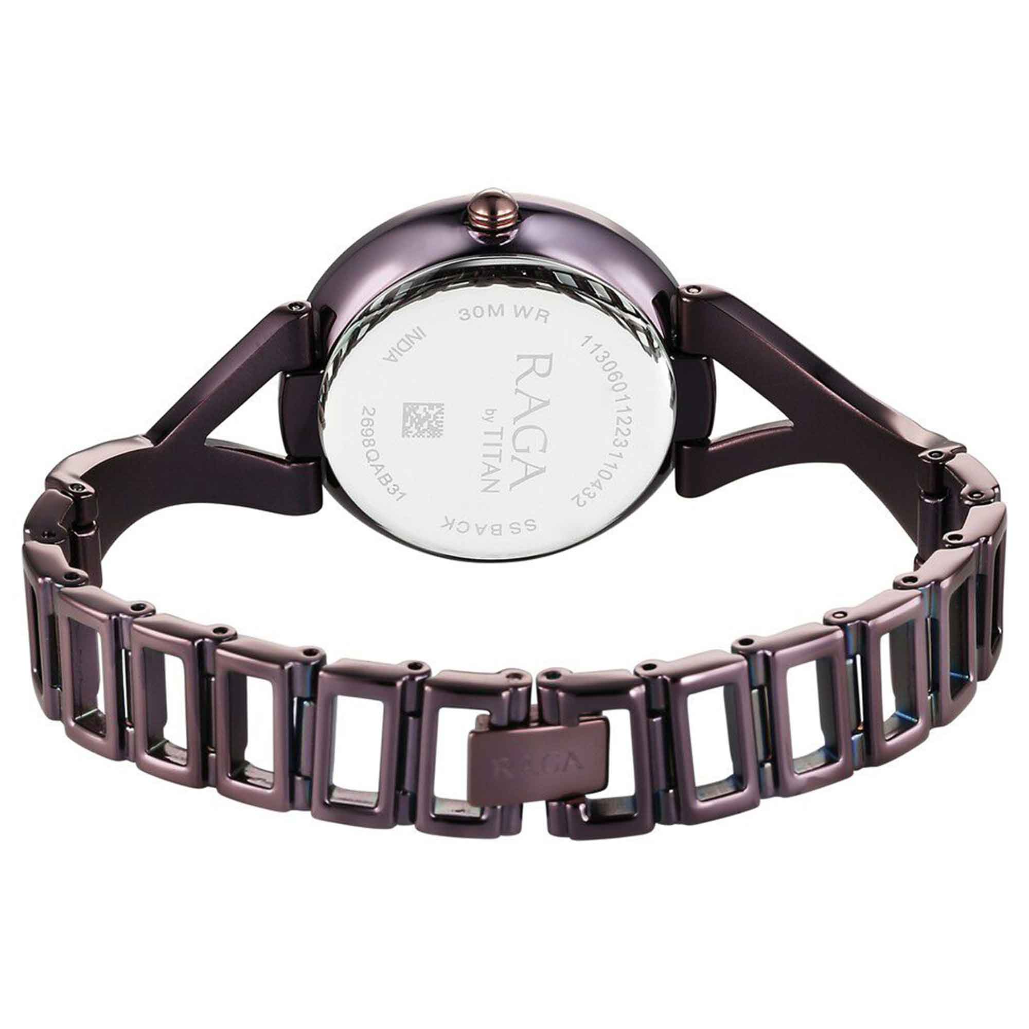 Titan Raga Chic Quartz Analog Brown Dial Metal Strap Watch for Women