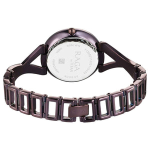 Titan Raga Chic Quartz Analog Brown Dial Metal Strap Watch for Women