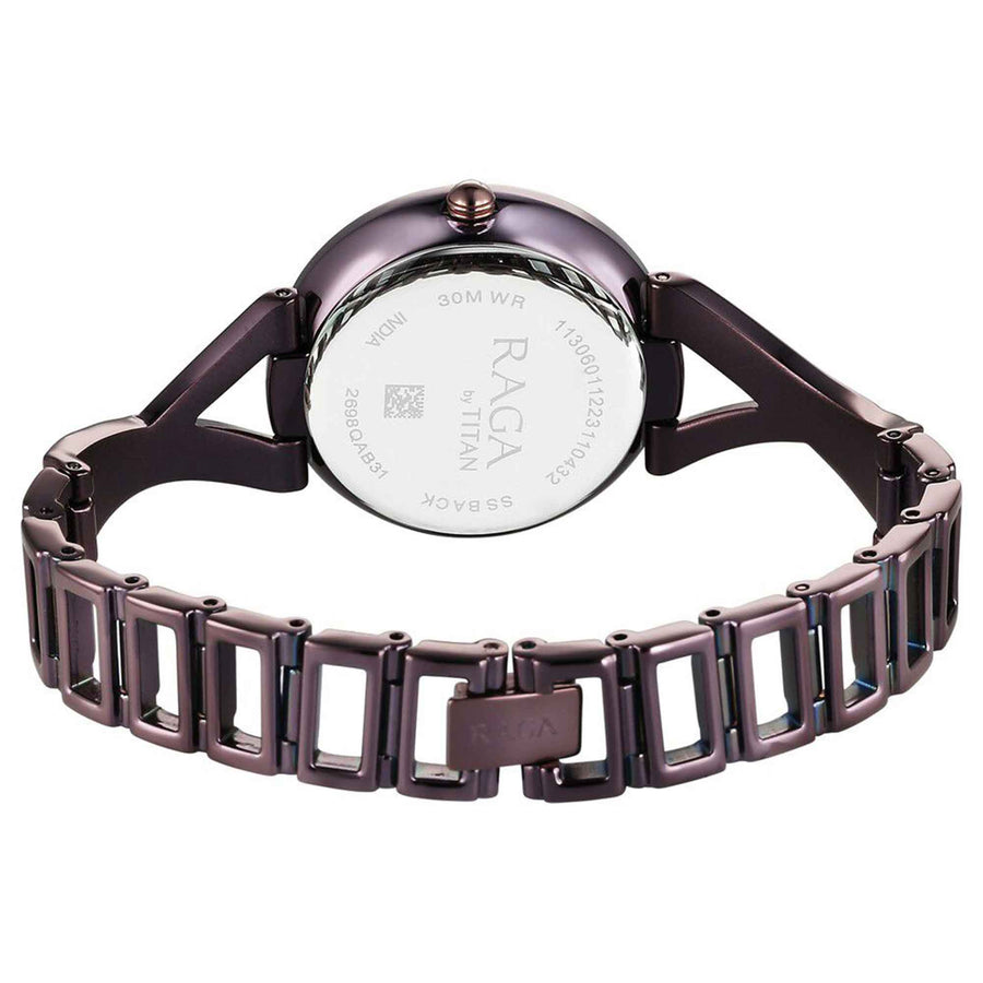 Titan Raga Chic Quartz Analog Brown Dial Metal Strap Watch for Women