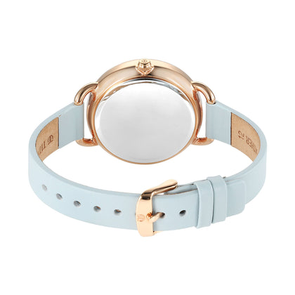 Titan Purple Secluded Strap Material Leather Dial Colour Blue 2705WL01