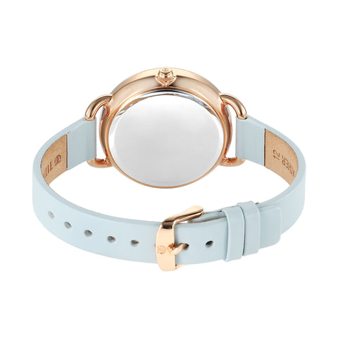 Titan Purple Secluded Strap Material Leather Dial Colour Blue 2705WL01