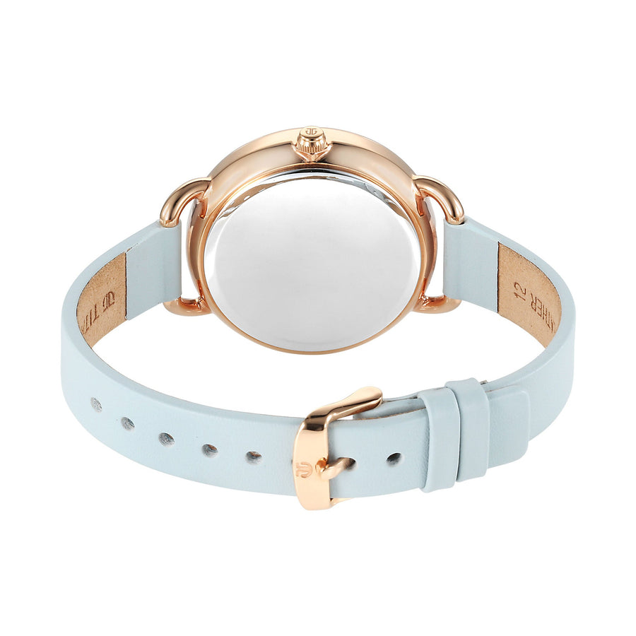 Titan Purple Secluded Strap Material Leather Dial Colour Blue 2705WL01