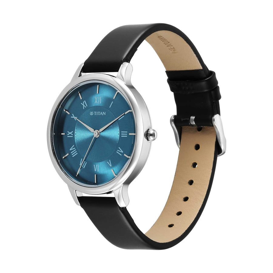 Titan NEO 9 RETRO Ladies Strap Material Leather Dial Colour Dark Blue 2732SL01