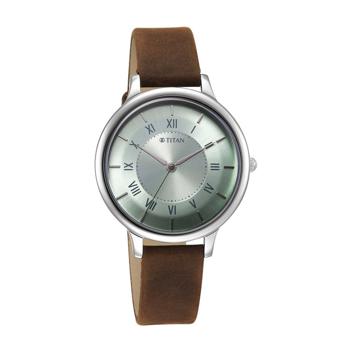 Titan NEO 9 RETRO Ladies Strap Material Leather Dial Colour Light Blue 2732SL02