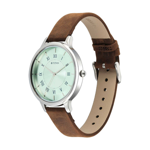 Titan NEO 9 RETRO Ladies Strap Material Leather Dial Colour Light Blue 2732SL02