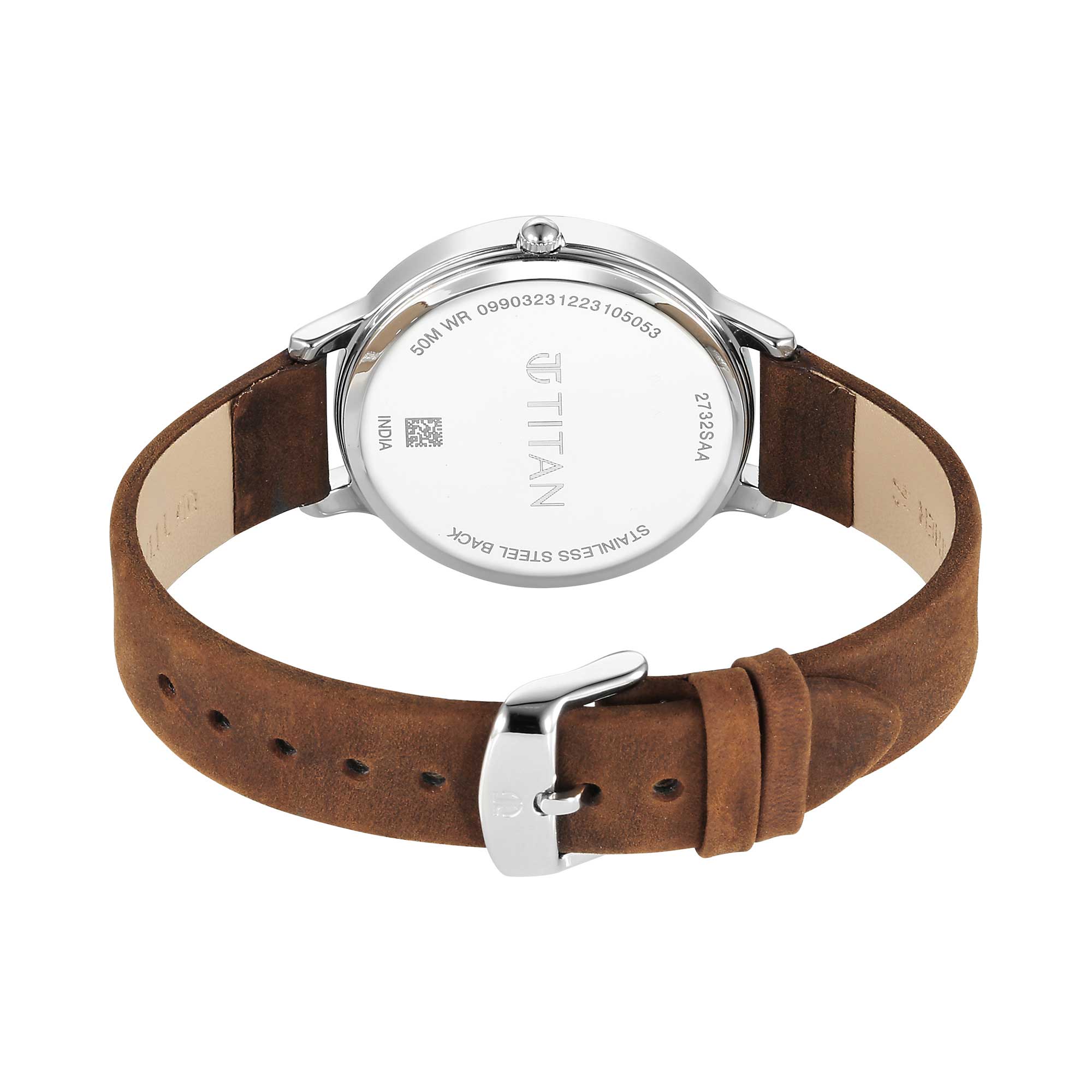 Titan NEO 9 RETRO Ladies Strap Material Leather Dial Colour Light Blue 2732SL02