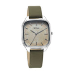 Titan Workwear Quartz Analog Beige Dial Blue Leather Strap Watch For Women