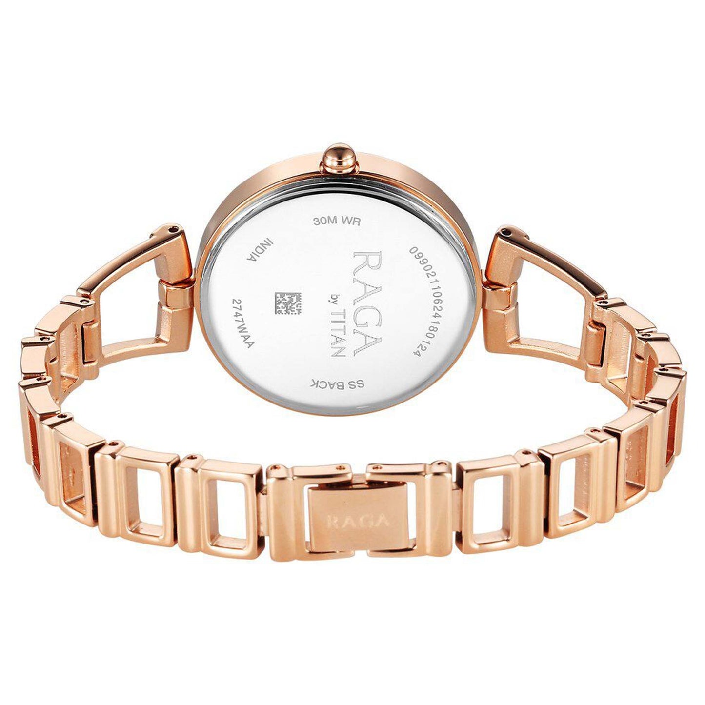Titan Raga Ascend Quartz Alog Rose Gold Dial With Rose Gold Color Metal Strap Watch For Women