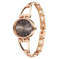 Titan Raga Ascend Quartz Alog Brown Dial With Rose Gold Color Metal Strap Watch For Women