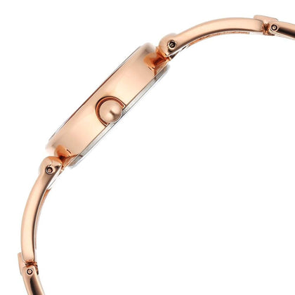 Titan Raga Ascend Quartz Alog Brown Dial With Rose Gold Color Metal Strap Watch For Women