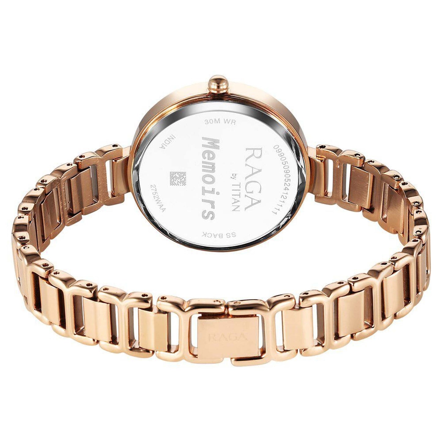 Titan Raga Memoirs Quartz Analog Burgundy Dial With Rose Gold Color Metal Strap Watch For Women
