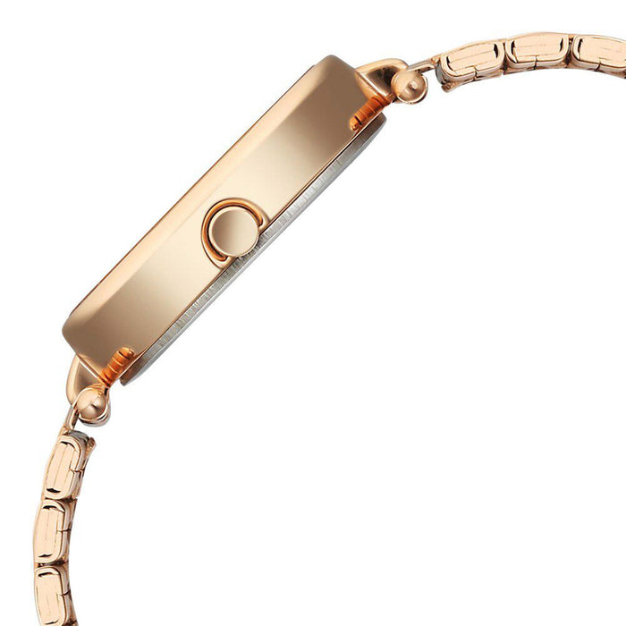 Titan Karishma Quartz Analog Silver Dial Rose Gold Stainless Steel Strap Watch For Women(2758WM01)