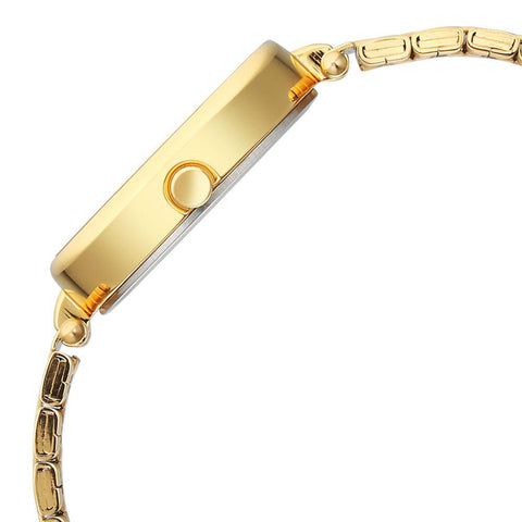 Titan Karishma Quartz Analog Silver Dial Golden Stainless Steel Strap Watch For Women(2758YM01)