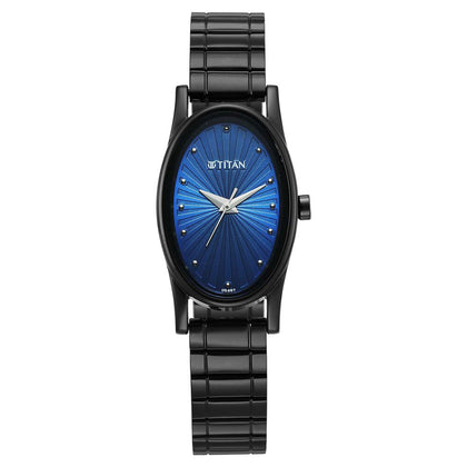 Titan Karishma Quartz Analog Blue Dial Black Stainless Steel Strap Watch For Women(2759NM01)