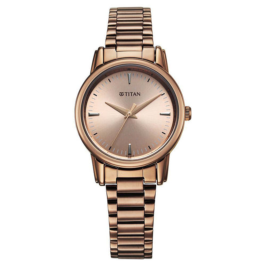Titan Karishma Quartz Analog Beige Dial Brown Stainless Steel Strap Watch For Women(2760QM02)