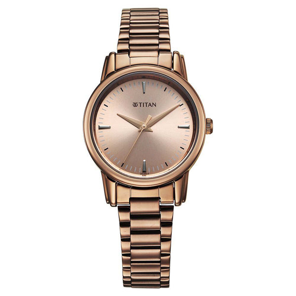 Titan Karishma Quartz Analog Beige Dial Brown Stainless Steel Strap Watch For Women(2760QM02)