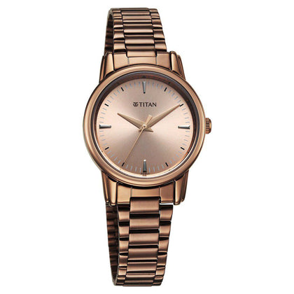 Titan Karishma Quartz Analog Beige Dial Brown Stainless Steel Strap Watch For Women(2760QM02)