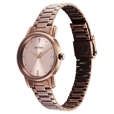 Titan Karishma Quartz Analog Beige Dial Brown Stainless Steel Strap Watch For Women(2760QM02)
