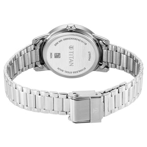 Titan Karishma Quartz Analog Blue Dial Silver Stainless Steel Strap Watch For Women(2760SM02)